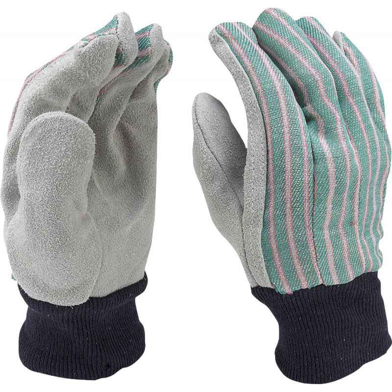 Do it Leather Palm Work Glove L, Gray &amp; Blue