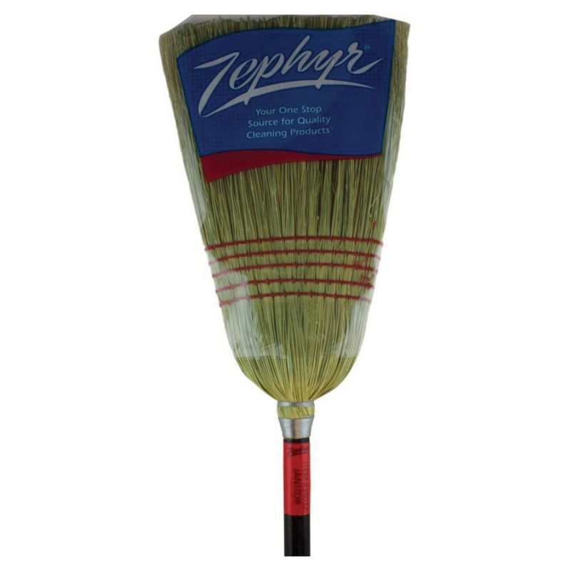 Zephyr 38032 Janitor Broom, #32 Sweep Face, Natural Fiber Bristle Black