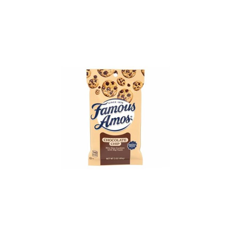 Famous Amos 774003 Cookies, Chocolate Chip, 3 oz Bag (Pack of 6)