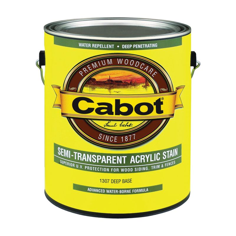 Cabot 07 Acrylic Siding Stain, Flat, Deep Base, Liquid, 1 gal Deep Base