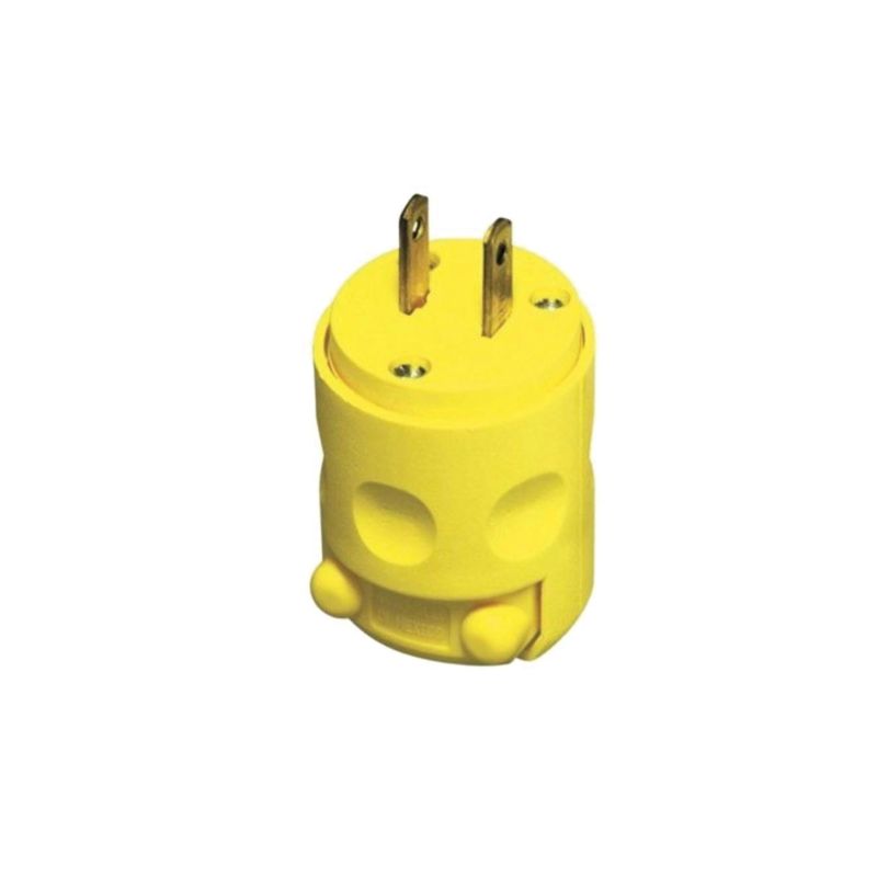Leviton 000-115PV-000 Electrical Plug, 2 -Pole, 15 A, 125 V, NEMA: NEMA 1-15P, Yellow Yellow