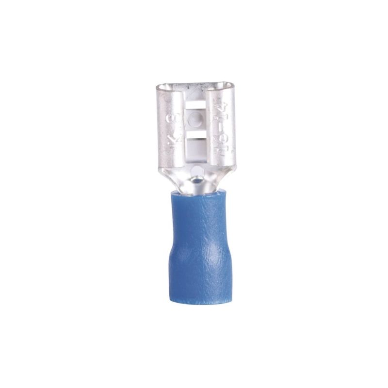 Gardner Bender 10-143F Disconnect Terminal, 600 V, 16 to 14 AWG Wire, 1/4 in Stud, Vinyl Insulation, Blue, 100/PK Blue