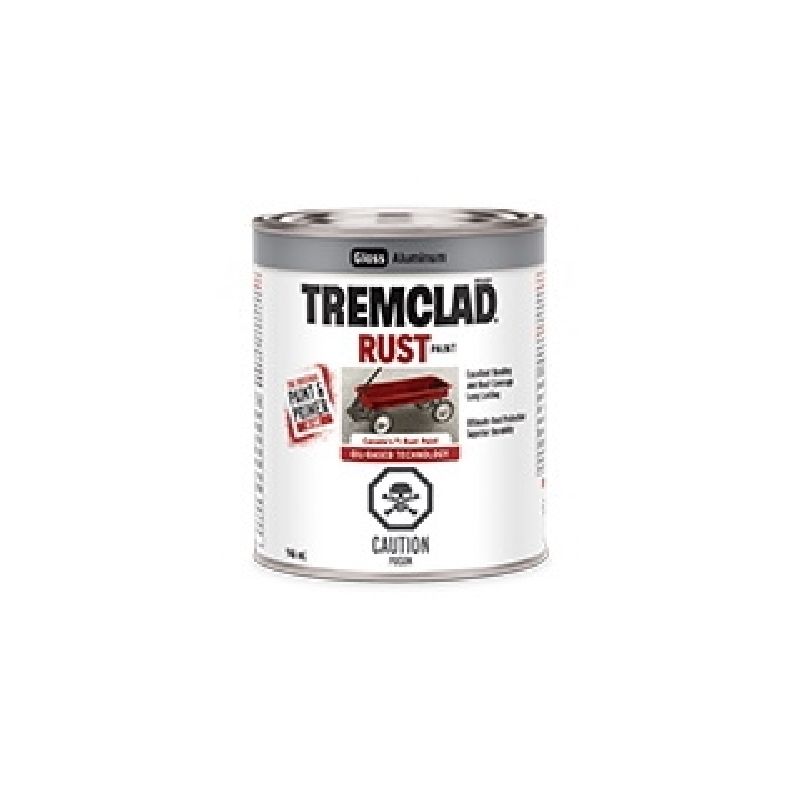 Tremclad 254904 Rust Preventative Paint, Oil, Semi-Gloss, Aluminum, 946 mL, Can Aluminum