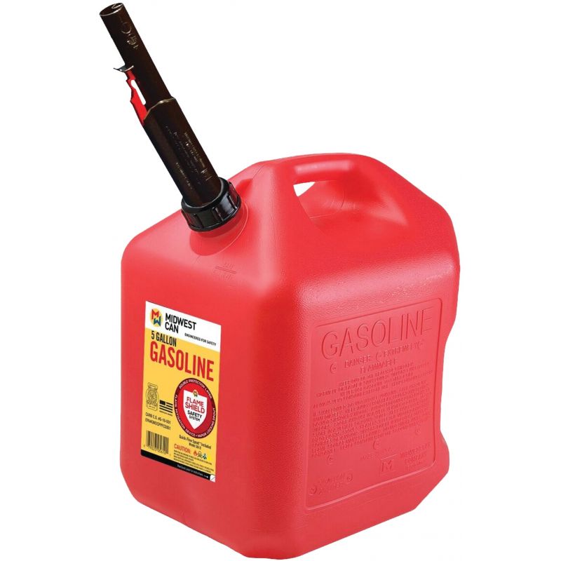 Midwest Can Auto Shut-Off Fuel Can 5 Gal., Red