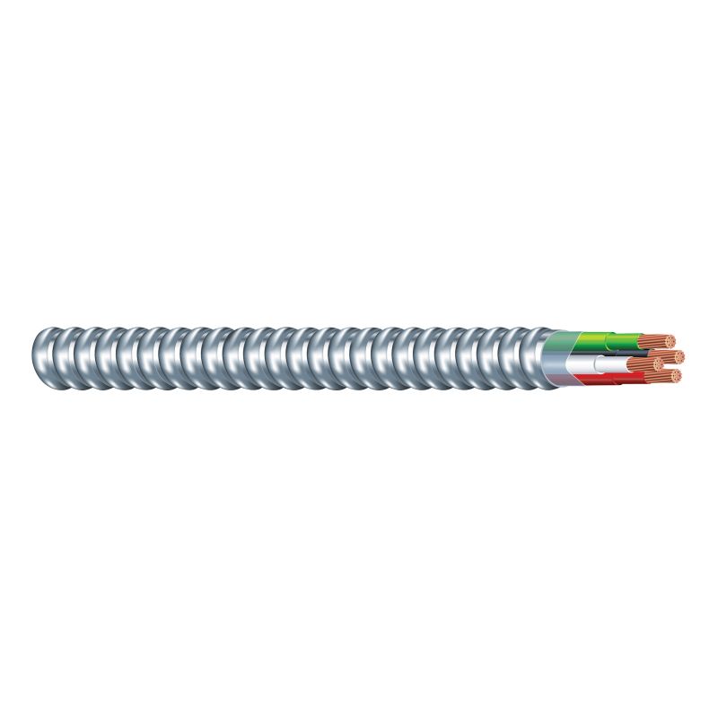 Southwire Armorlite 68583401 Armored Cable, 12 AWG Cable, 3 -Conductor, 250 ft L, Copper Conductor