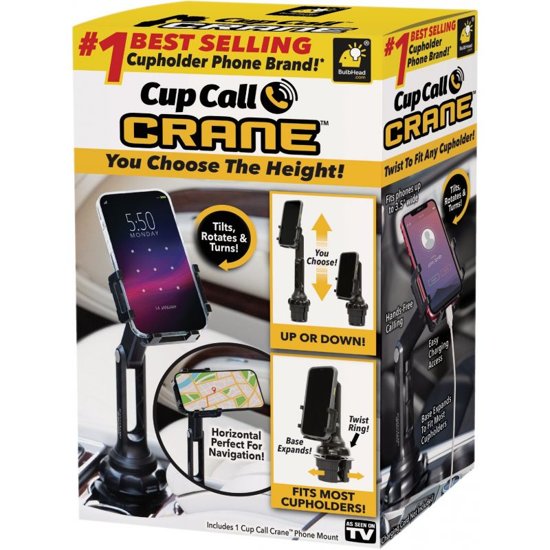 Cup Call Crane Cellphone Cup Holder Black
