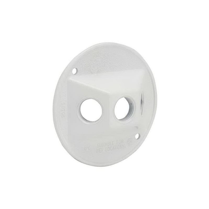 Bell Outdoor 5197-6 Electrical Box Cover, 4-1/8 in Dia, 1.094 in L, Round, Aluminum, White, Powder-Coated White