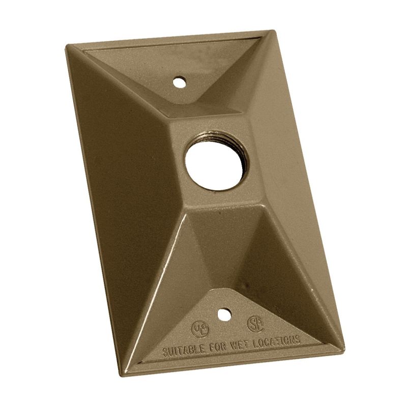 BWF 811AB-1 Lampholder Cover, 4-1/2 in L, 2-7/8 in W, Rectangular, Metal, Bronze Bronze