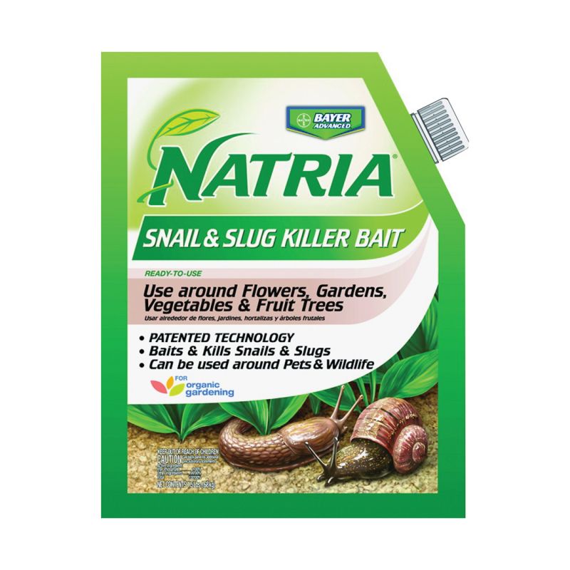 NATRIA 706190A Snail and Slug Killer, Granular, Spreader Application, 1.5 lb Bag Light Brown
