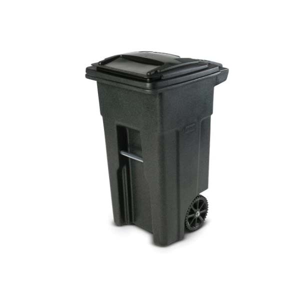 Toter 79296-R2968 96 Gallon Greenstone Trash Can with Wheels and Attached  Lid