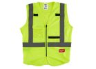 Milwaukee 48-73-5022 High-Visibility Safety Vest, L, XL, Unisex, Fits to Chest Size: 42 to 46 in, Polyester, Yellow L, XL, Yellow