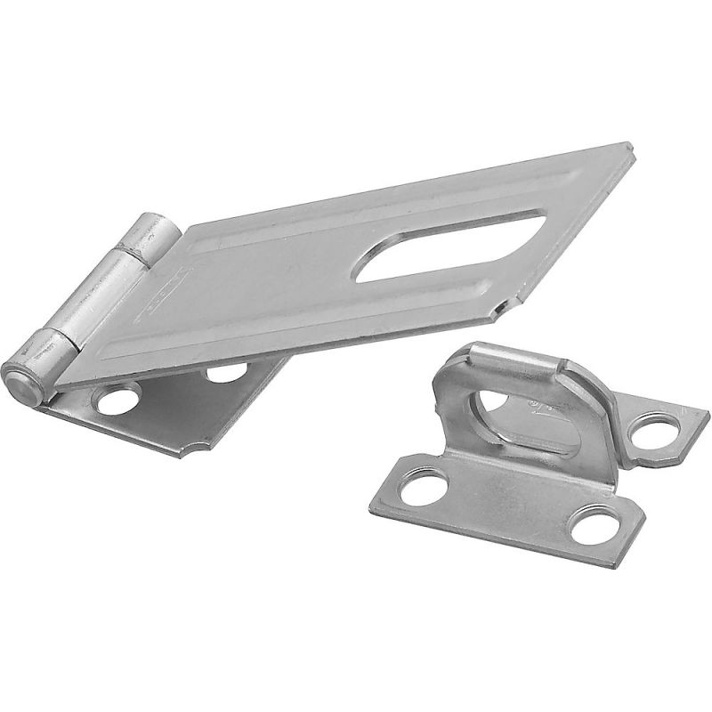 National Hardware V30 Series N102-384 Safety Hasp, 4-1/2 in L, 1-1/2 in W, Steel, Zinc, 0.44 in Dia Shackle
