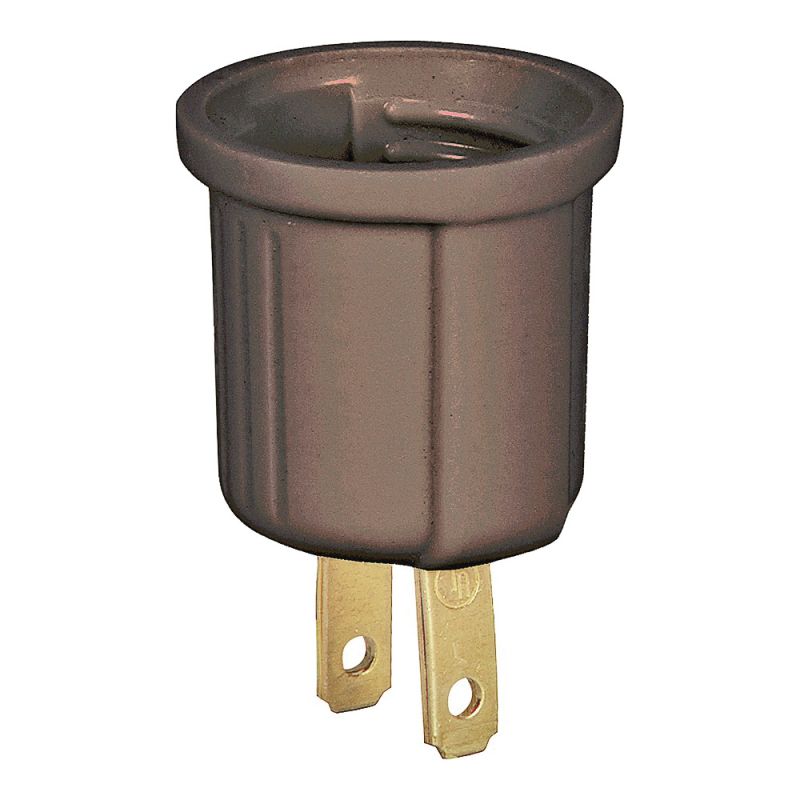 Eaton Wiring Devices BP738B Lamp Holder Adapter, 660 W, 1-Outlet, Thermoplastic, Brown Brown