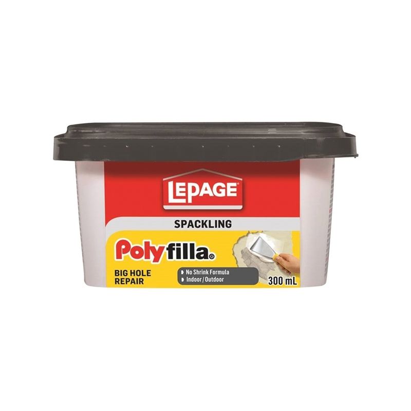 LePage Polyfilla 1256103 Spackling, Milky White, 300 mL Tub Milky White