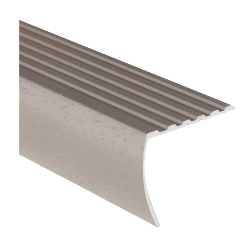 Shur-Trim FA2190HSI12 Stair Nose Moulding, 12 ft L, 1-1/8 in W, Aluminum, Hammered Silver