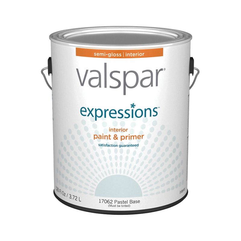 Valspar Expressions 07 Interior Paint, Semi-Gloss, Pastel, 1 gal, Latex Base, Resists: Fade, Stain Pastel