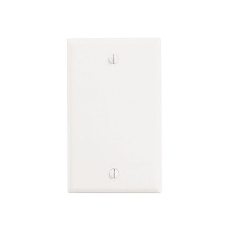 Leviton 001-88014-000 Wallplate, 4-1/2 in L, 2-3/4 in W, 0.22 in Thick, 1 -Gang, Thermoset Plastic, White, Smooth White