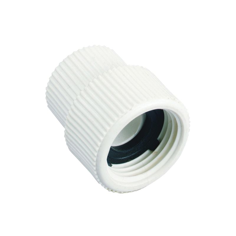 Orbit 53366 Hose to Pipe Adapter, 1/2 x 3/4 in, FNPT x FHT, PVC, White White