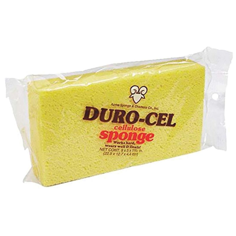 Duro-Cel 03140 Sponge, 8 in L, 5 in W, 1-1/2 in Thick, Cellulose, Yellow Yellow