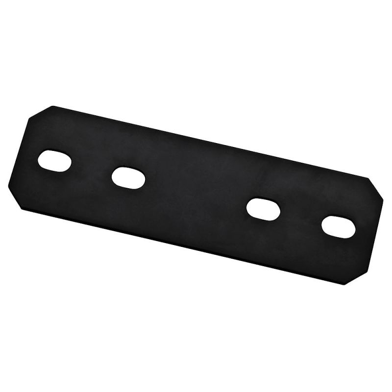 National Hardware N351-453 Mending Plate, 9-1/2 in L, 3 in W, Low Carbon Steel, Powder-Coated, Carriage Bolt Mounting Black