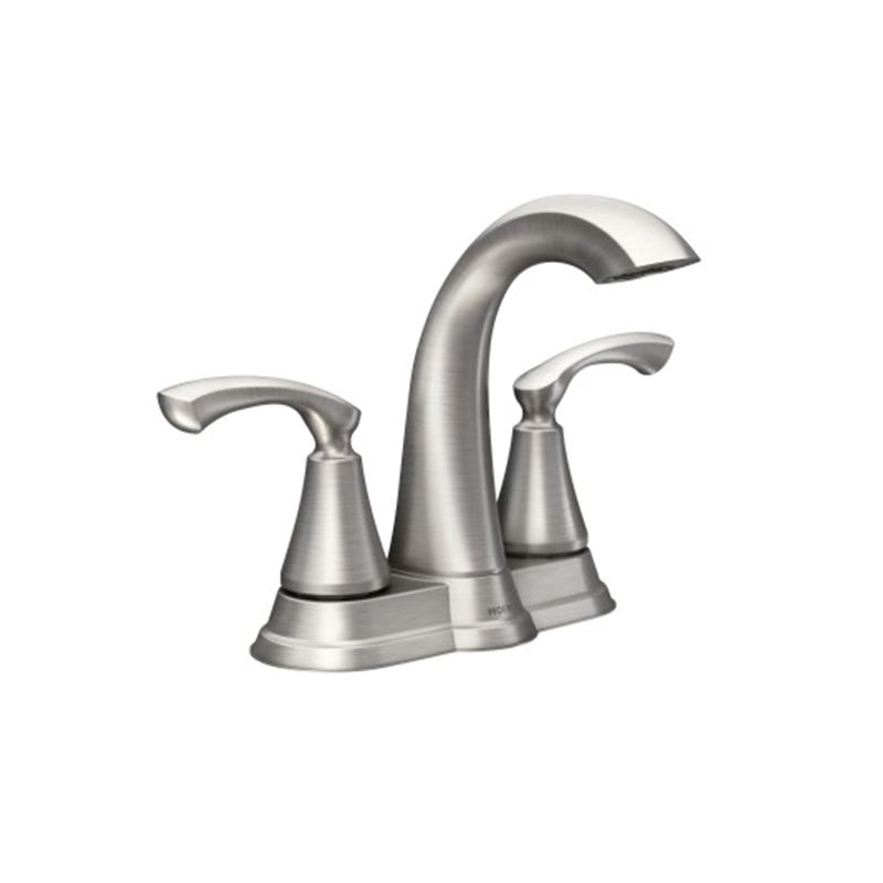 Moen Tiffin Series WS84876SRN Bathroom Faucet, 1.2 gpm, 2-Faucet Handle, Metal, Brushed Nickel, Lever Handle