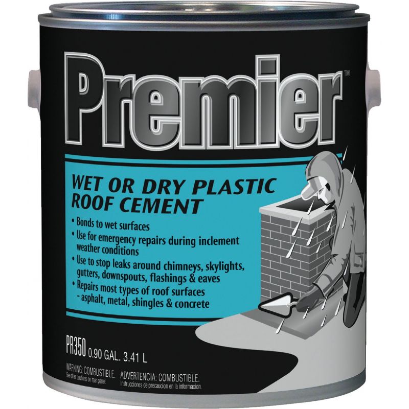 Premier 350 Wet or Dry Plastic Roof Cement 1 Gal., Black