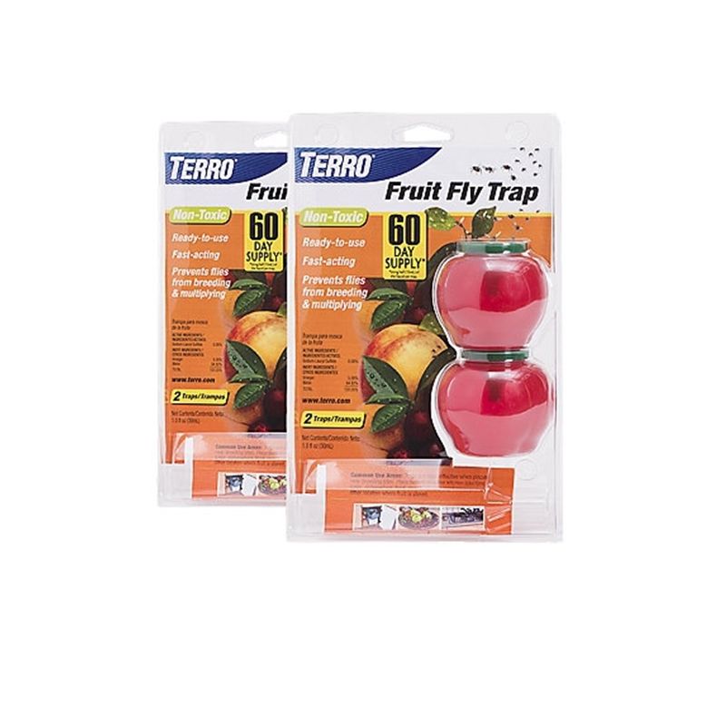 Terro T2502 Fruit Fly Trap, Liquid, Vinegar, 2, Pack Red
