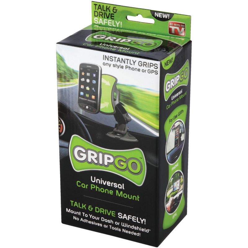 GripGo GPS/Cell Phone Holder 8 In. H X 6 In. W X 9 In. D, Black/Green