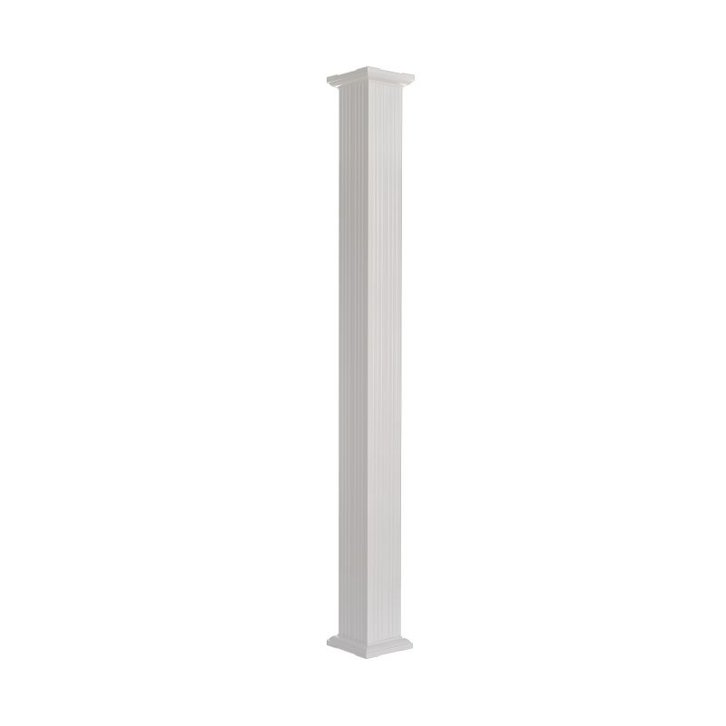 AFCO 800AC610 Column, 10 ft H, Square, Aluminum, White White