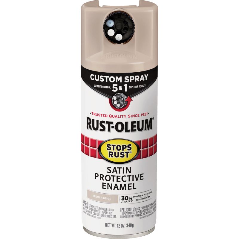 Rust-Oleum Stops Rust Custom Spray 5-In-1 Spray Paint French Beige, 12 Oz.