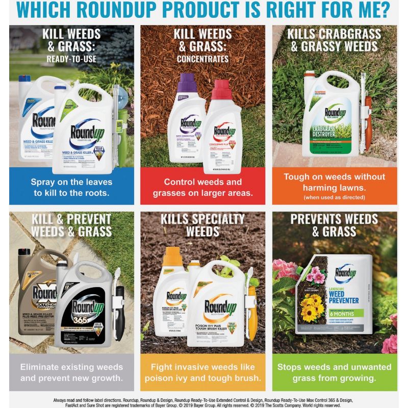 Roundup Extended Control Weed &amp; Grass Killer Plus Weed Preventer II 1.1 Gal., Wand Sprayer