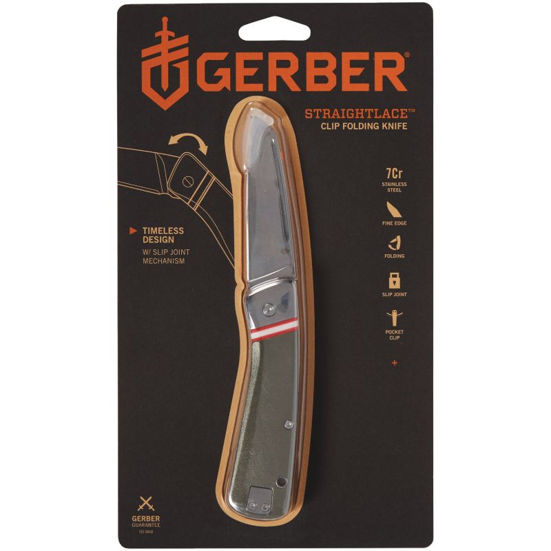 Gerber Straightlace Folding Knife Green, 2.9 In.