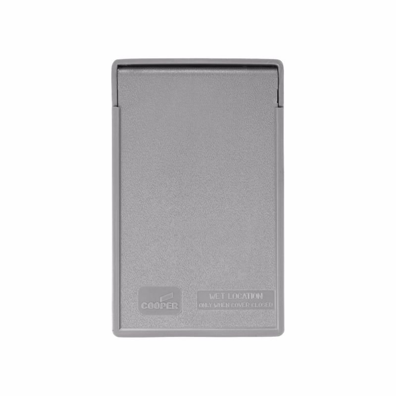 Eaton Wiring Devices S2962 Cover, 7 in L, 4-1/2 in W, Rectangular, Thermoplastic, Gray, Electro-Plated Gray