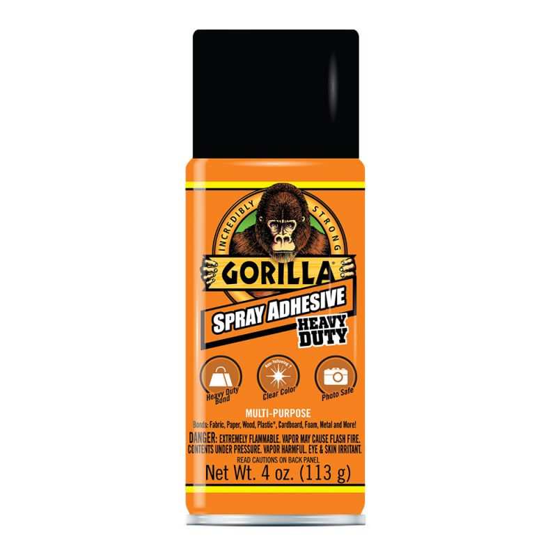 Gorilla 6346502 Spray Adhesive, Clear, 4 oz Clear