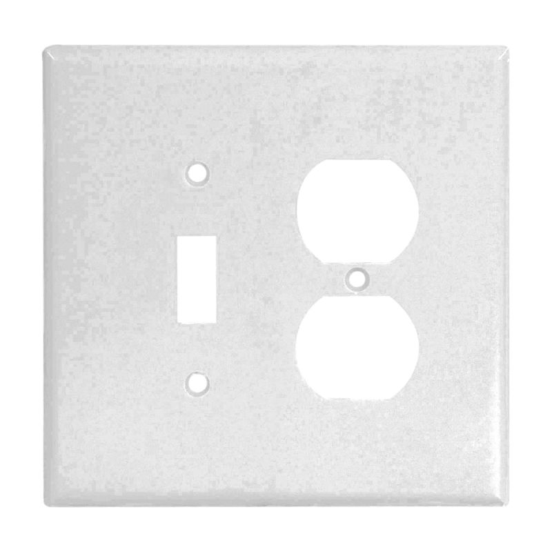Eaton Wiring Devices 2148W-BOX Combination Wallplate, 4-1/2 in L, 4-9/16 in W, 2 -Gang, Thermoset, White White