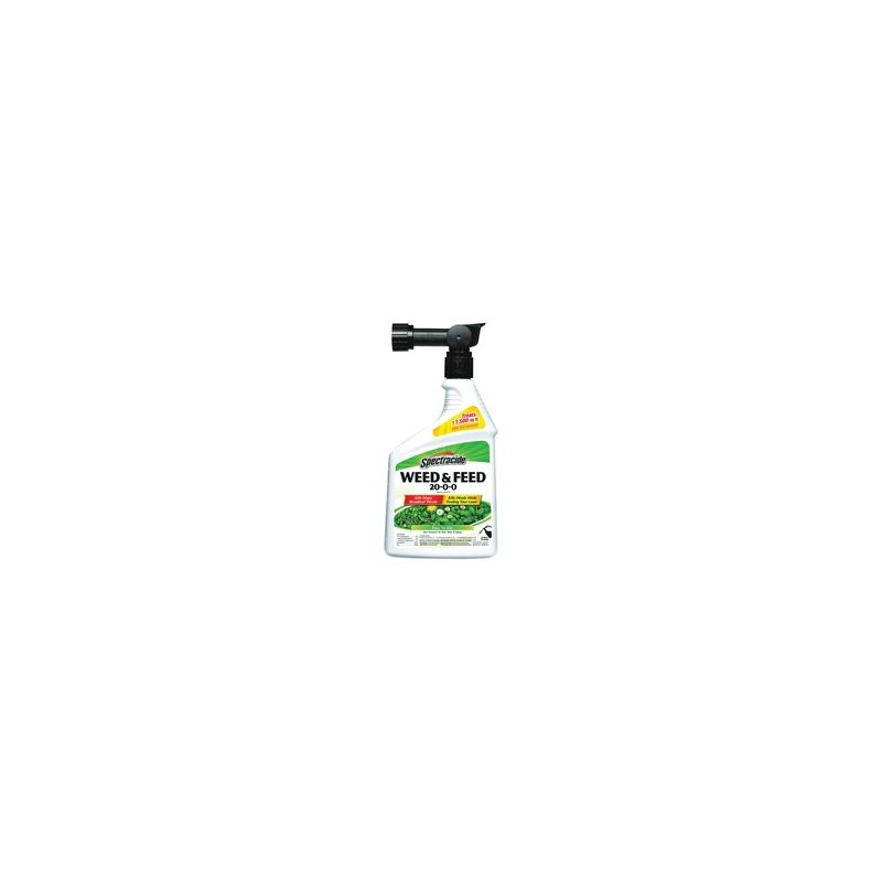 Spectracide HG-96262 Weed and Feed Killer, 32 fl-oz, Liquid, 20-0-0 N-P-K Ratio Black/Brown