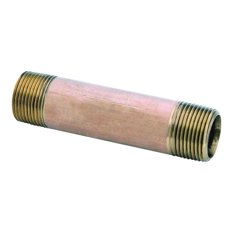 Anderson Metals 38300-0425 Pipe Nipple, 1/4 in, NPT, Brass, 870 psi Pressure, 2-1/2 in L