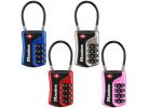 Master Lock 4697D Luggage Lock, 1/8 in Dia Shackle, 1-1/2 in H Shackle, Steel Shackle, Metal Body, 1-3/8 in W Body Assorted