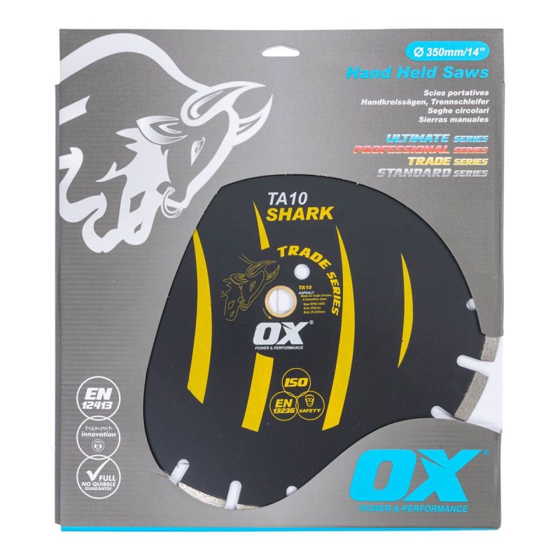 OX TRADE TA10 OX-TA10-14 Blade, 14 in Dia, 1 to 20 mm Arbor, Segmented Rim