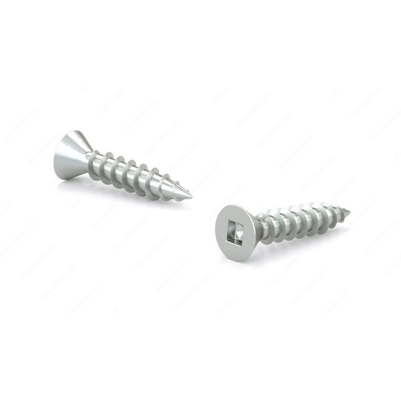 Reliable FKWZ758MR Screw, #7-16 Thread, 5/8 in L, Full, Twin Lead Thread, Flat Head, Square Drive, Regular Point, Steel