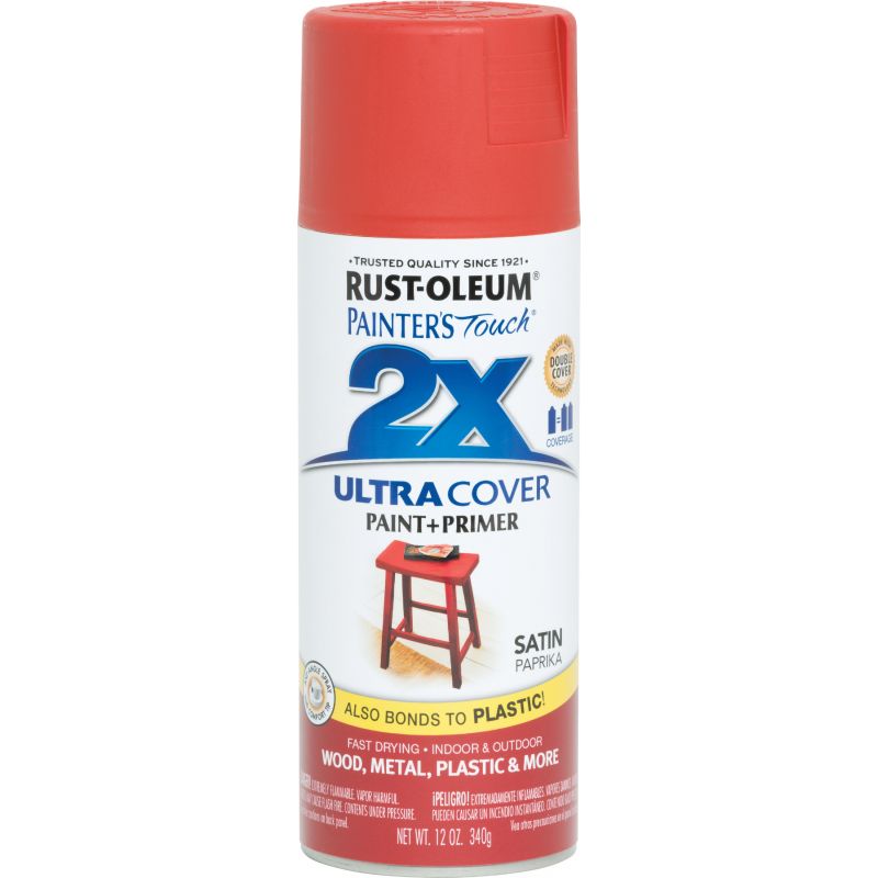 Rust-Oleum Painter&#039;s Touch 2X Ultra Cover Paint + Primer Spray Paint Paprika, 12 Oz.