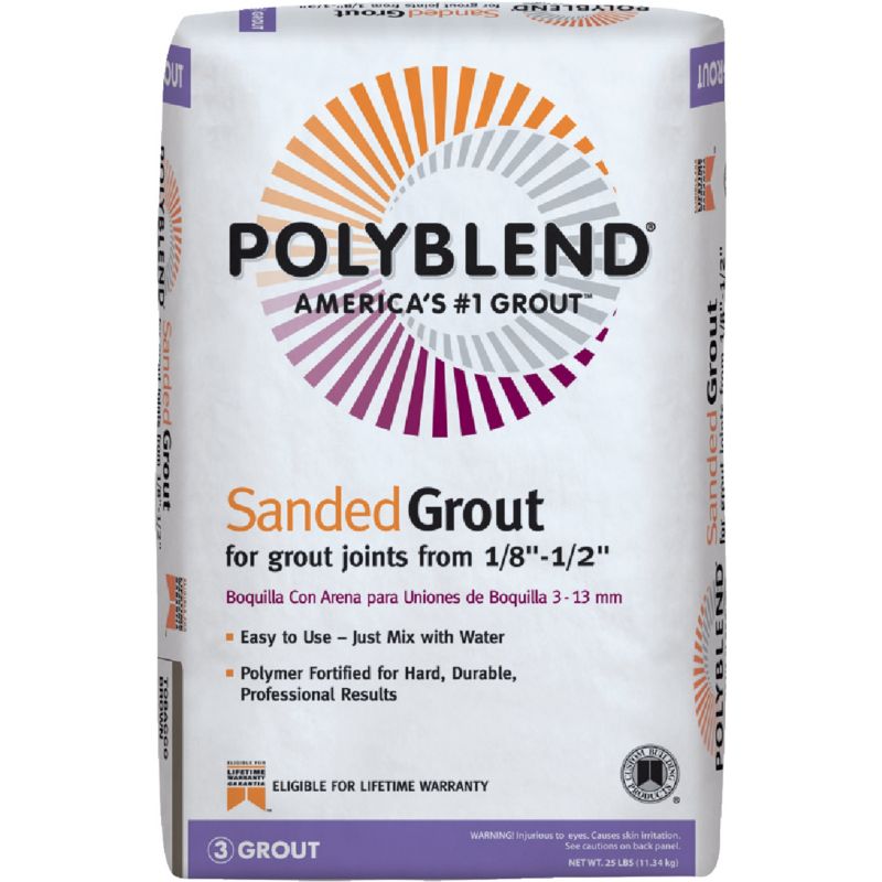 Custom Building Products Polyblend Sanded Tile Grout 25 Lb., Light Smoke