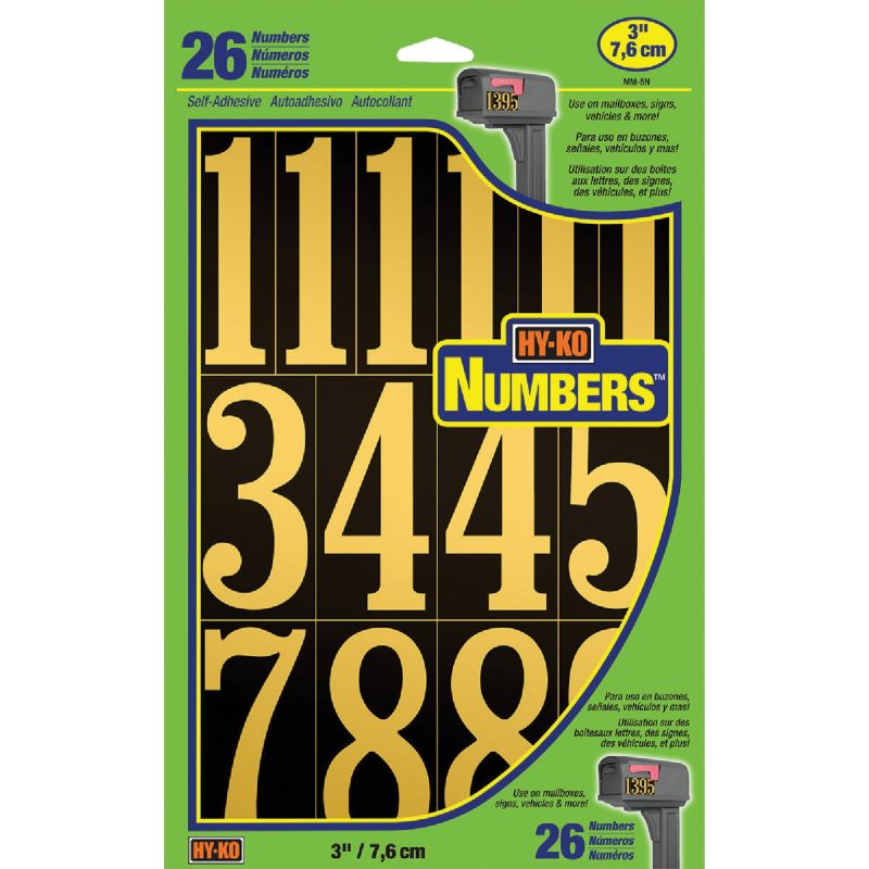Hy-Ko Polyester Numbers Gold