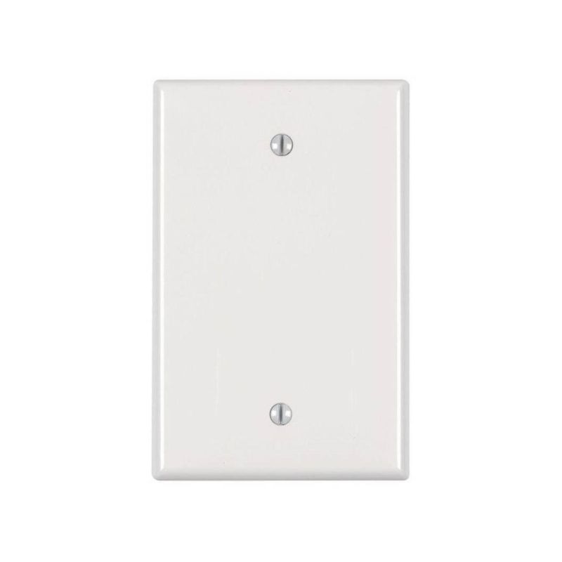 Leviton PJ13-I Blank Wallplate, 3-1/8 in L, 4-7/8 in W, 1/4 in Thick, 1 -Gang, Nylon, Ivory, Box Mounting Midway, Ivory