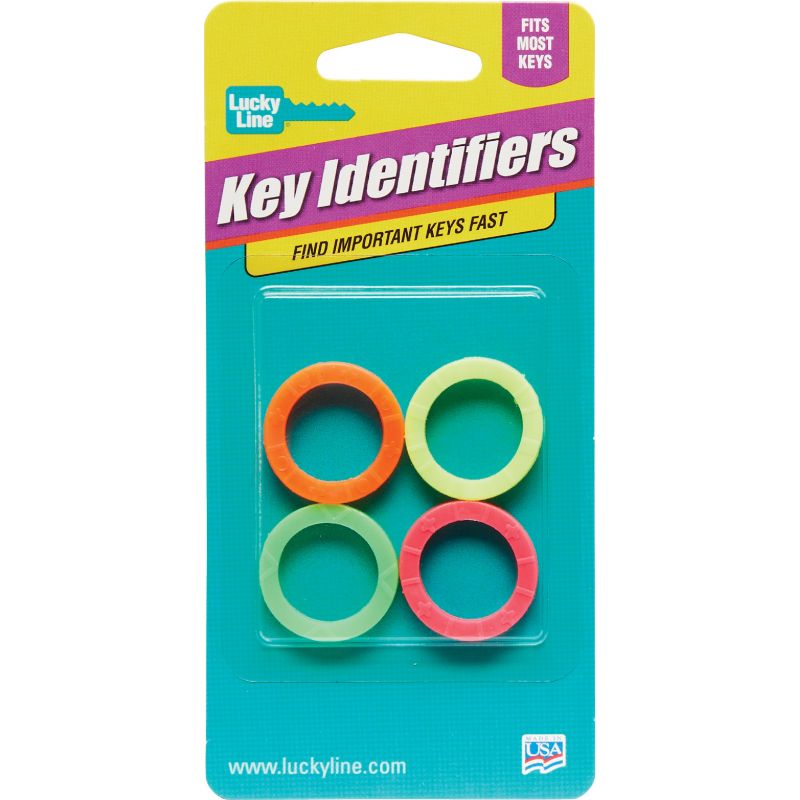 Lucky Line Key Identifier Ring Medium, Assorted Neon