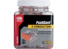 GB PushGard 10-PC3 Wire Connector, 12 to 22 AWG Wire, Copper Contact, Polycarbonate Housing Material, Orange Orange