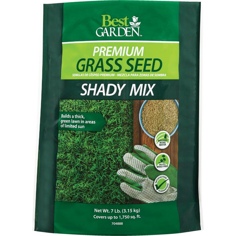 Best Garden Premium Shady Grass Seed 7 Lb., Fine Leafed, Dark Green Color