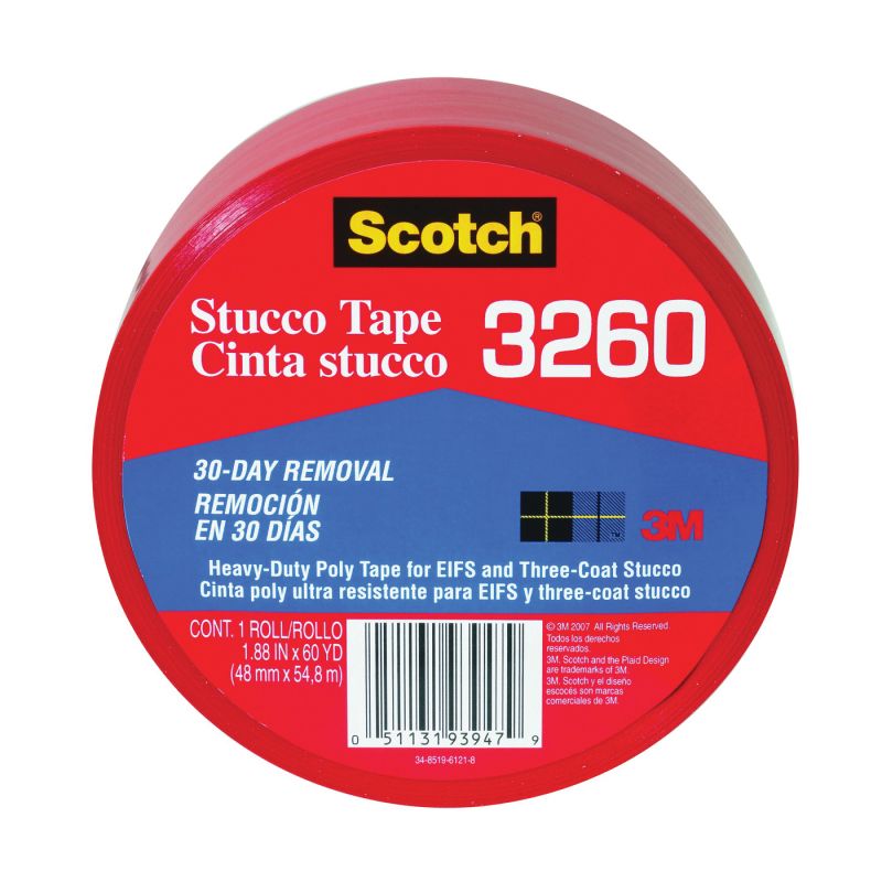 Scotch 3260-A Duct Tape, 60 yd L, 1.88 in W, Polyvinyl Backing, Pink/Red Pink/Red