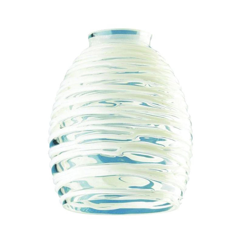 Westinghouse 8131400 Light Shade, Tapered Barrel, Glass, Clear/White Clear/White
