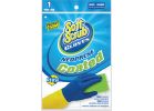 Soft Scrub Neoprene Coated Latex Rubber Glove L, Blue &amp; Yellow